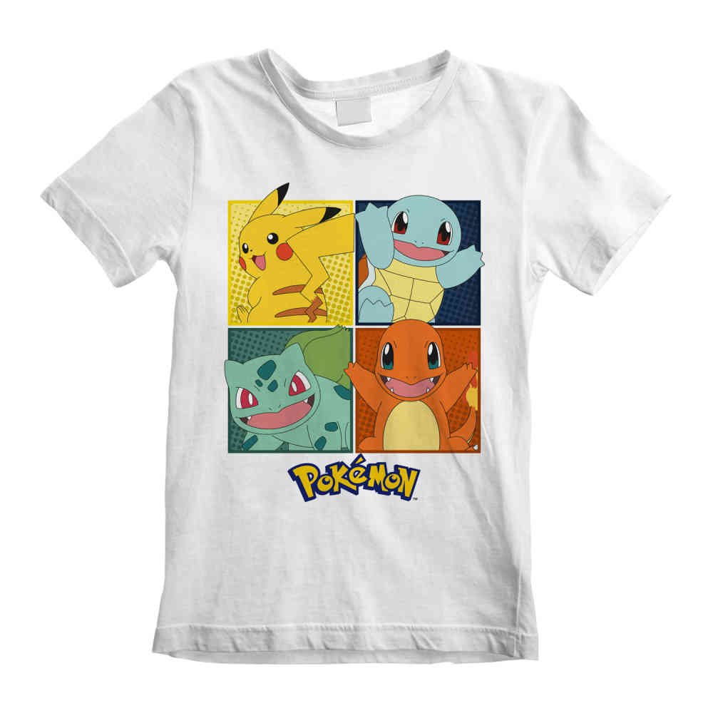 Pokémon - Squares Kinder T-shirt - Wit